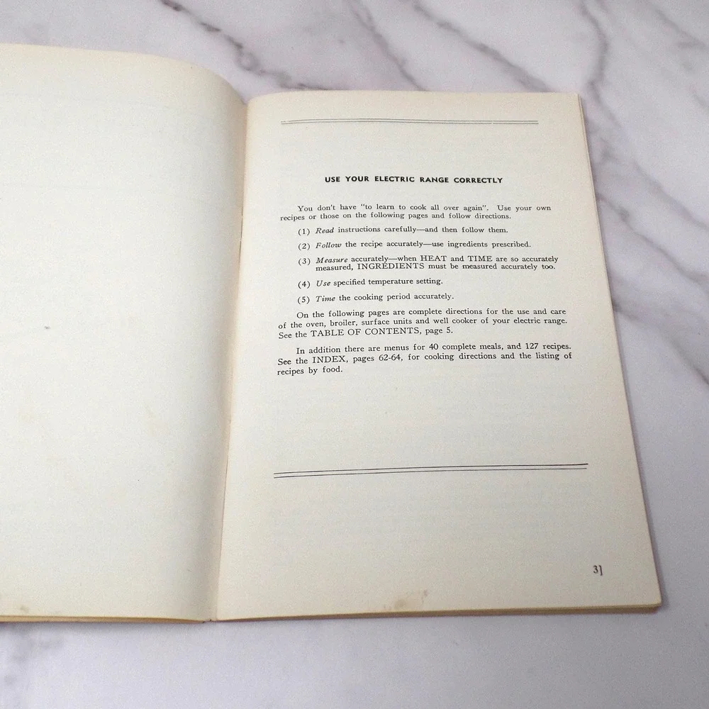 Vintage Booklet, Electric Cooking Recipes and Menus, Indianapolis Power & Light